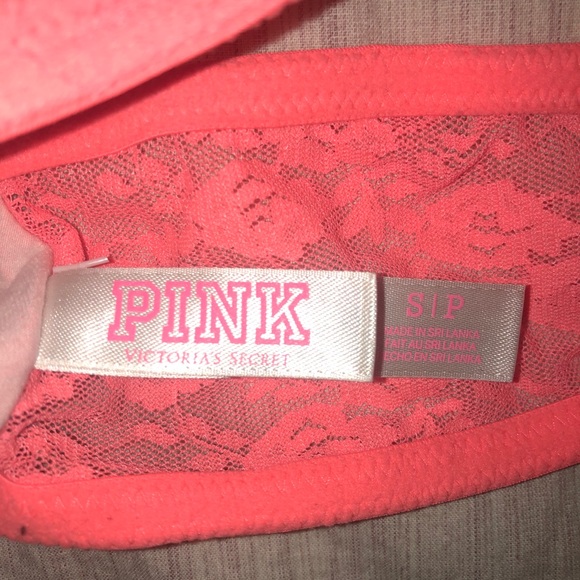 PINK watermelon and peach lace bandeau top - Picture 5 of 6